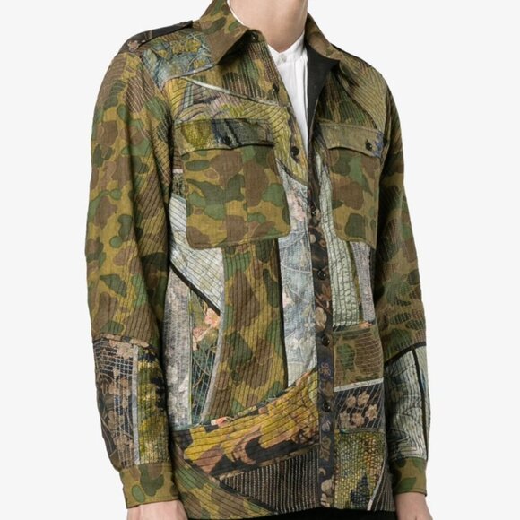 SS17 DRIES VAN NOTEN PATCHWORK SHIRT JACKET 48 - Picture 1 of 16